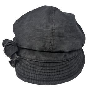 August Fitted Cadet Army Cap Black One Size Lightweight Blank Cotton